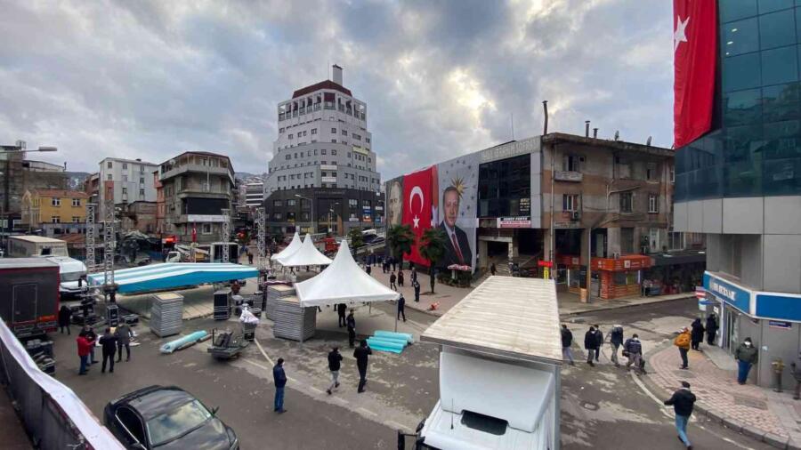 Zonguldak, Cumhurbaşkanı Erdoğanı Karşılamaya Hazırlanıyor
