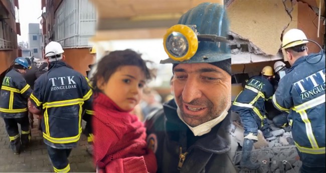 Zonguldak’tan deprem bölgesine giden maden işçileri; omuzlarında direkleri, ellerinde kazmaları, başlarında