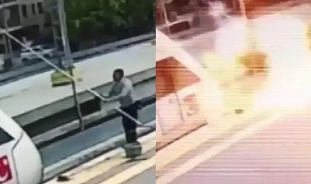 Tren Camını Temizleyen İşçi Yüksek Gerilime Kapıldı