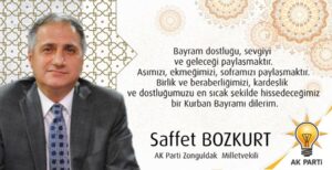 Milletvekili BOZKURT mesajında: “Paylaşma ve yakınlaşmanın zirveye ulaştığı dini bayramlarımızdan