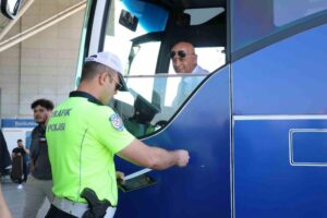 Bolu Şehirlerarası Otobüs Terminali’nde İl Emniyet Müdürlüğü Trafik Tescil ve