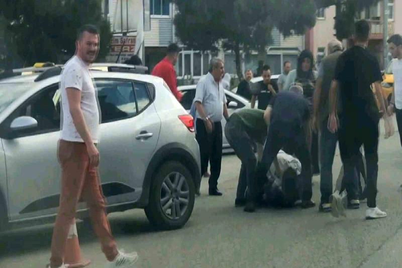 Karabük’te taksi şoförü ile vatandaşın yol ortasındaki kavgası cep telefonu