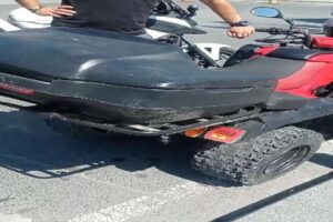 Düzce’de trafik ekipleri yaptıkları uygulamada çekme belgeli trafiğe çıkan ATV