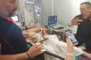 Kastamonu’da dengesini kaybederek düşen inşaat işçisinin vücuduna yaklaşık 1,5 metrelik