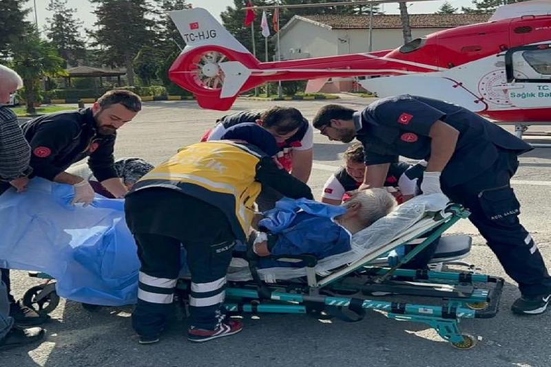 Bartın’da elini testere ile keserek yaralanan vatandaş, helikopter ambulansla Ankara’ya