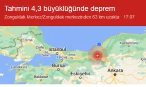 Bolu’da meydana gelen deprem Zonguldak’ta da hissedildi. Özellikle Devrek ve