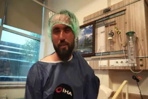 Karabük’ün Yenice ilçesindeki ayı saldırısında yaralanan Emrah Koymat, saldırıda hem