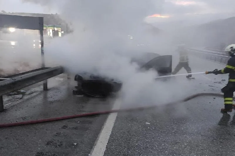 Kastamonu’nun Tosya ilçesi D100 karayolunda seyir halindeyken alevlere teslim olan