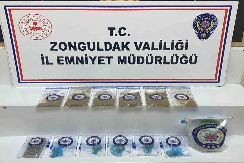 Zonguldak’ta polis ekiplerince düzenlenen operasyonda uyuşturucu veya uyarıcı madde ticareti