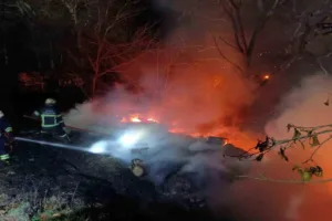 Bolu’nun Muratlar köyünde gece saatlerinde müştemilatta çıkan yangın paniğe sebep