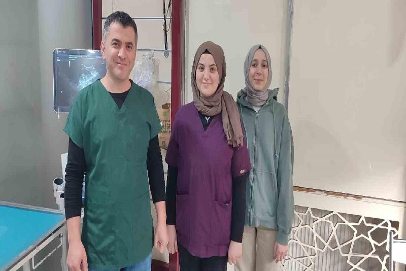 Kastamonu’nun İnebolu ilçesinde tedavi için veteriner kliniğine götürülen koyunun karnındaki