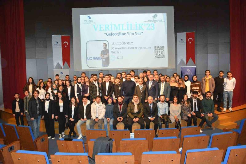 Mühendis adayı öğrencileri verimliliği konuştu DÜZCE(İHA) – Düzce Üniversitesi Endüstri Mühendisliği Topluluğu’nun düzenlediği Verimlilik’23 adlı