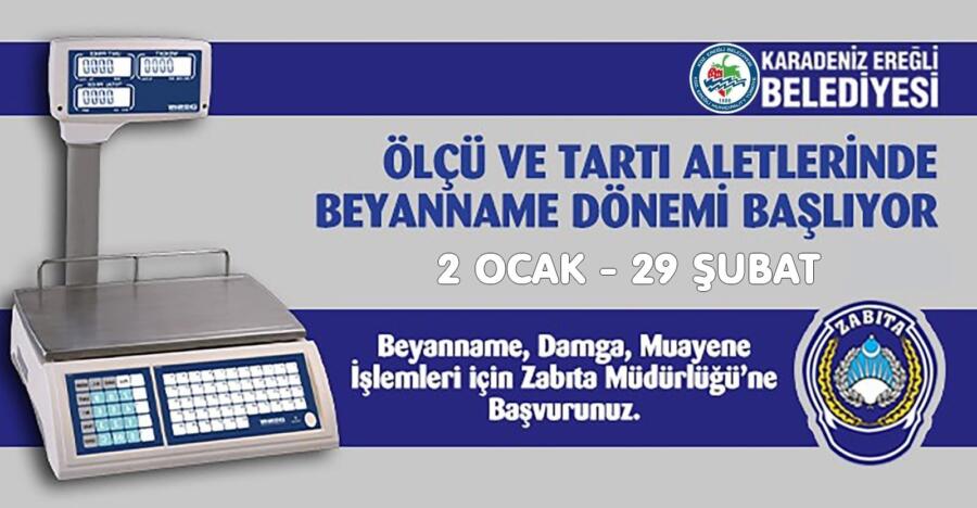 Kdz. Ereğli Belediyesi  Zabıta Müdürlüğü,  3516 Sayılı Ölçüler  Kanununa  göre