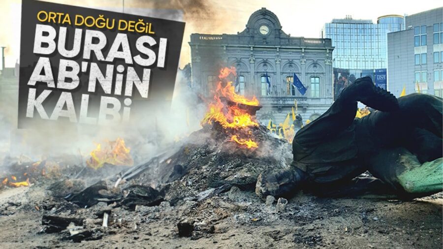 Çiftçiler, Avrupa Parlamentosu Önünde Poltikaları Protesto Etti! Avrupa Parlamentosu’nun (AP) önünde, Belçika’nın başkenti Brüksel’de, çiftçilerin, artan maliyetler