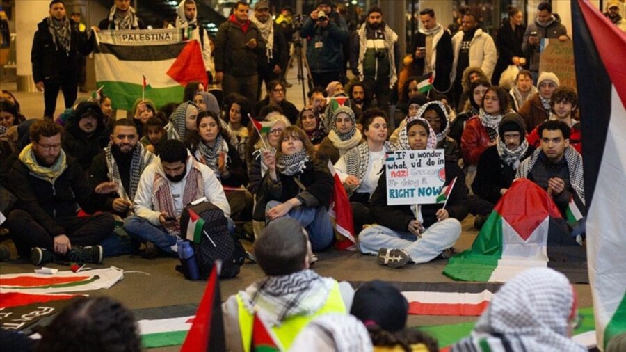 Hollanda’da Filistin’e Destek Gösterisi: ‘Tek Çözüm Ateşkes’ Talebi