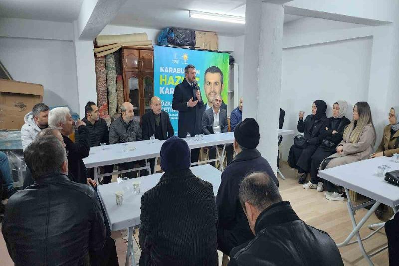 AK Parti Karabük Belediye Başkan adayı Özkan Çetinkaya, sahada tam