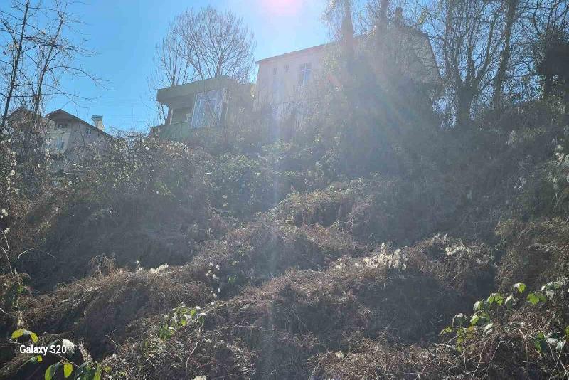 Zonguldak’ın Alaplı ilçesi Büyük Tekke Köyündeki heyelan korkusu bina sakinleri