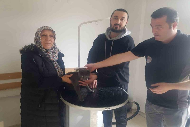 DÜZCE(İHA) – Düzce’nin Cumayeri ilçesinde yaşayan "Sufle" ismindeki kedi kaybolduktan
