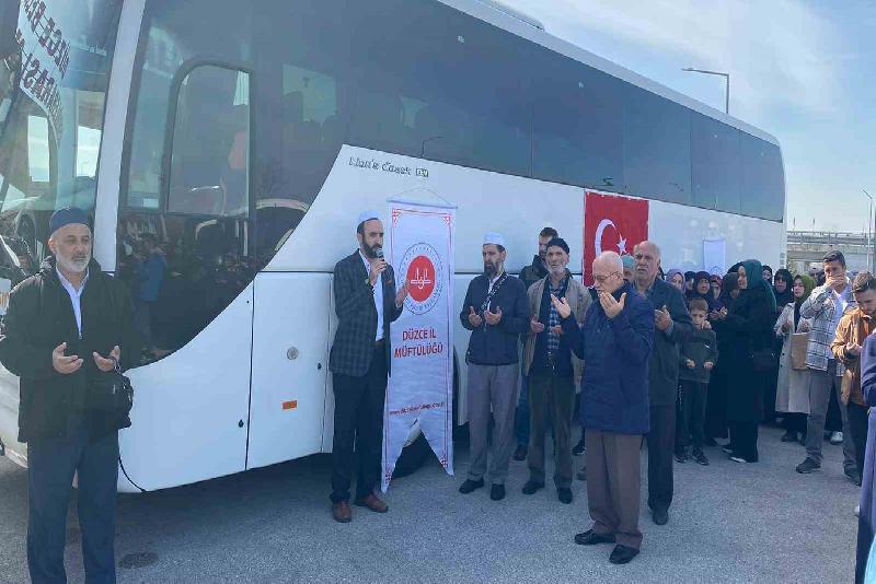 Diyanet İşleri Başkanlığı organizasyonu ile kutsal topraklara gitmek üzere Düzce’den