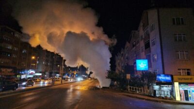 Zonguldak’ın Ereğli ilçesindede patlayan buhar borusu vatandaşta paniğe neden oldu