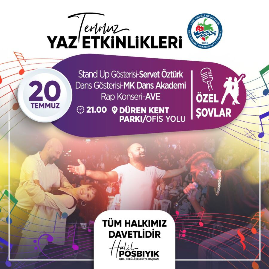 Kdz. Ereğli Belediyesi yaz etkinlikleri bu hafta sonu da devam