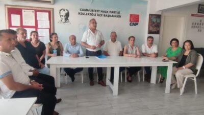 Chp Kdz.Ereğli İlçe  İlçe Örgütünde yapılan basın toplantısında yeni ataması