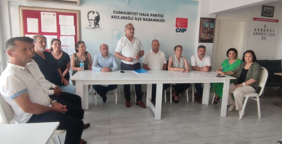 Chp Kdz.Ereğli İlçe  İlçe Örgütünde yapılan basın toplantısında yeni ataması