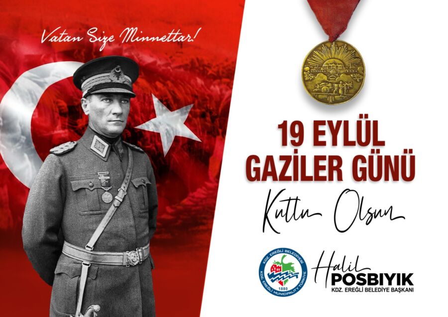 Kdz. Ereğli Belediye Başkanı Halil Posbıyık, Gaziler Günü nedeniyle kutlama