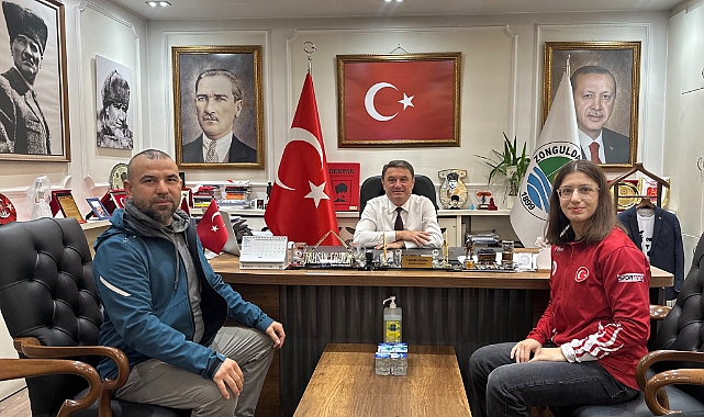 Zonguldak’ta milli sporcu Sude Nur Basancı, Belediye Başkanı Tahsin Erdem’i