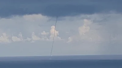 Zonguldak açıklarında amatör kamera tarafından kaydedilen görüntülerde deniz üzerinde oluşan