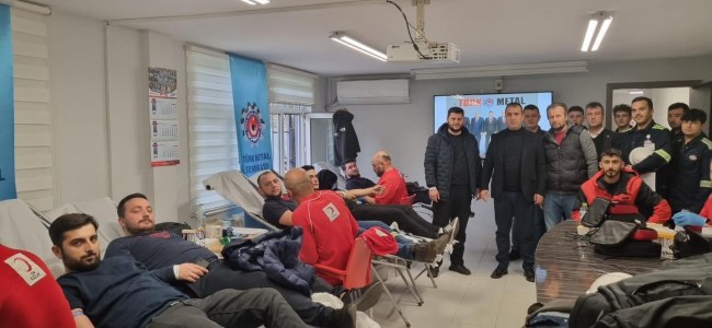 Türk Metal Sendikası Kdz.Ereğli Şubesi kan bağışı kampanyası düzenledi. Düzenlenen