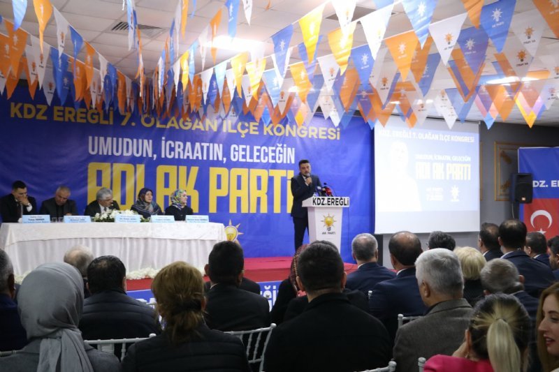 Zonguldak’ın Ereğli İlçesinde gerçekleştirilen 7. AK Parti İlçe Kongresinde, mevcut