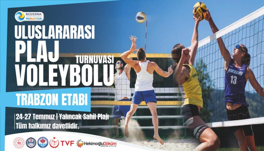 Trabzon Büyükşehir Belediyesi’nin düzenlediği Uluslararası Biodermo Pro Beach Tour Voleybol