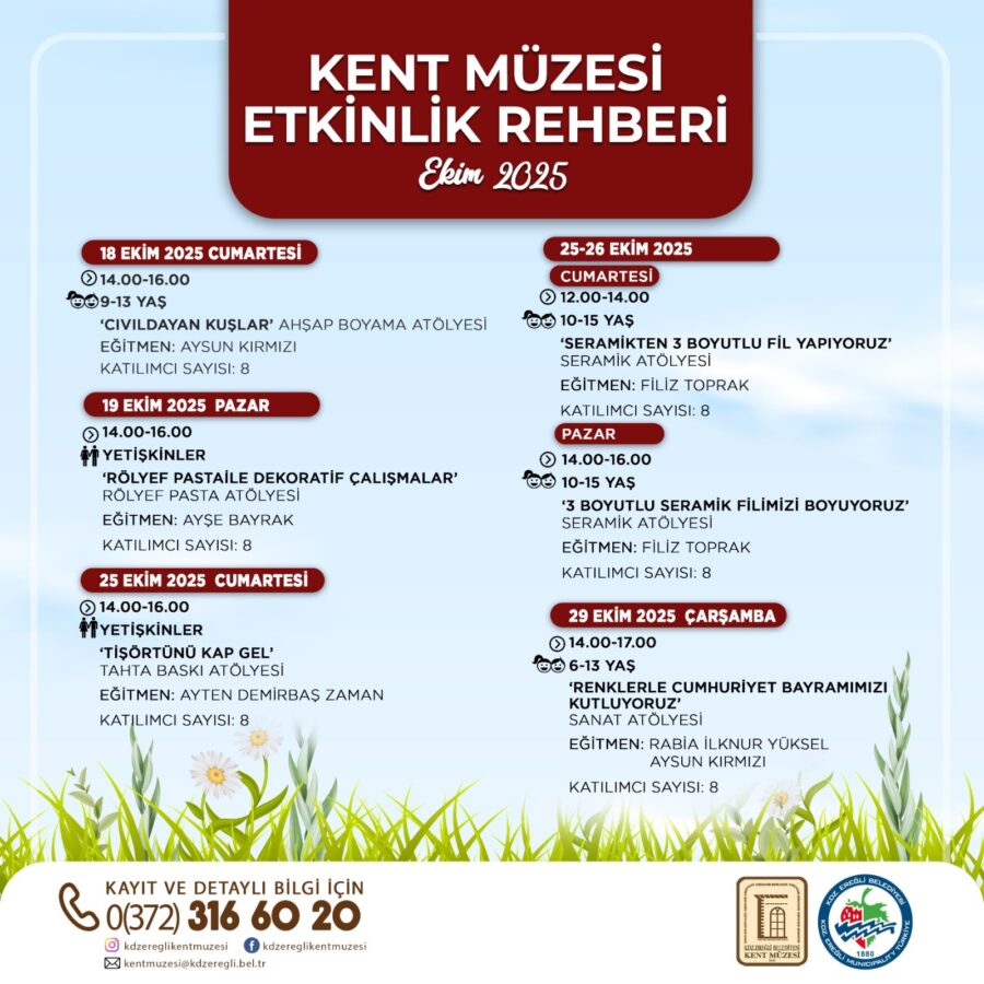 Kdz. Ereğli Belediyesi Kent Müzesi 2025 yılı Ekim ayı atölye