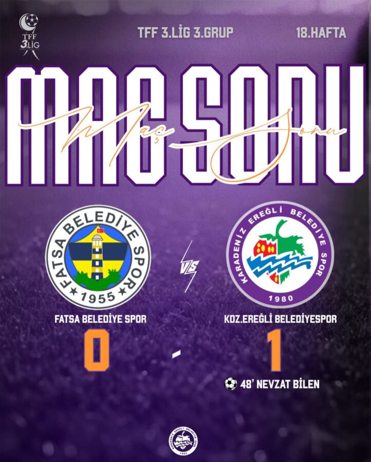 Nesine 3. Lig 3. Grup 19. hafta mücadelesinde Kdz. Ereğli