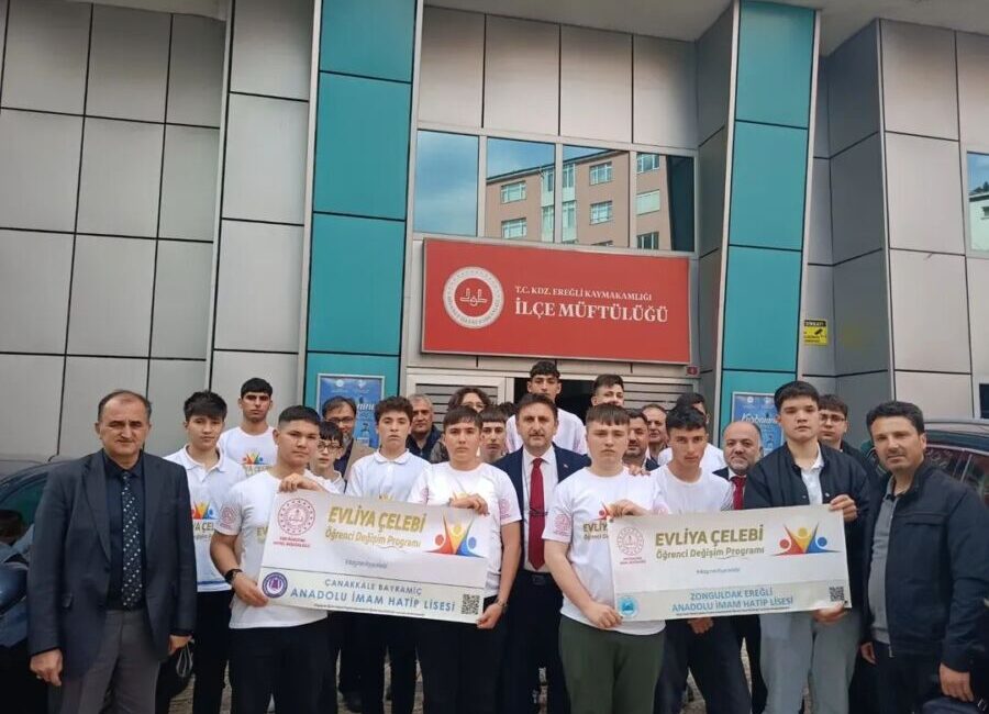 İMAM HATİPLİLERDEN MÜFTÜ AYDOĞDU’YA ZİYARET Evliya Çelebi Öğrenci Değişim Programı kapsamında Zonguldak’ın Karadeniz Ereğli ilçesine