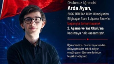 Zonguldak’ın Ereğli ilçesinde eğitim gören lise öğrencisi Arda Ayan, TÜBİTAK