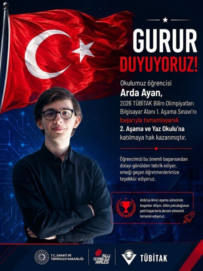 Zonguldak’ın Ereğli ilçesinde eğitim gören lise öğrencisi Arda Ayan, TÜBİTAK