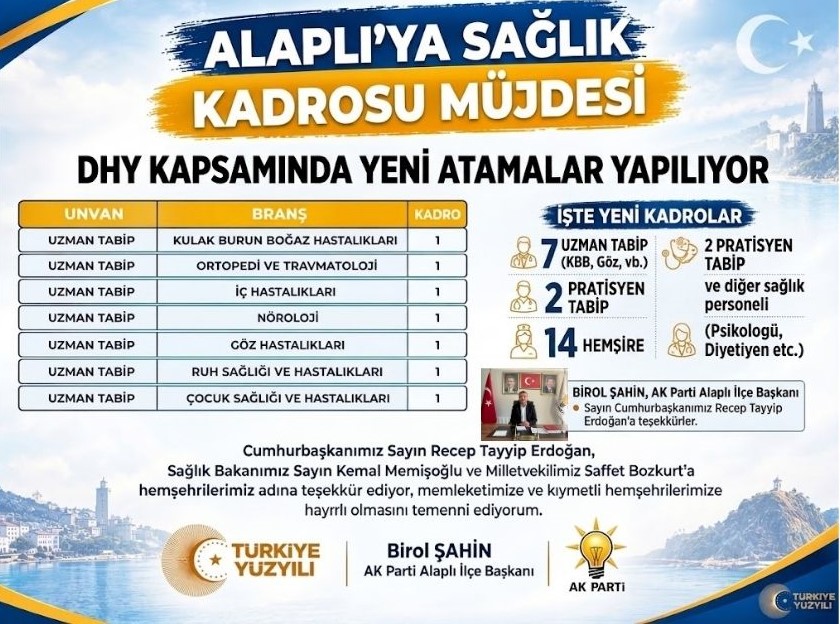 Zonguldak’ın Alaplı ilçesinde sağlık hizmetlerini güçlendirmek amacıyla Sağlık Bakanlığı tarafından